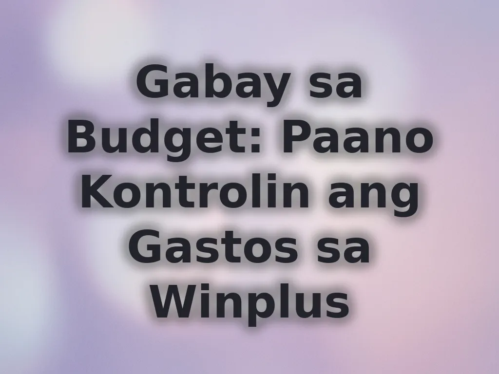 Budget Management