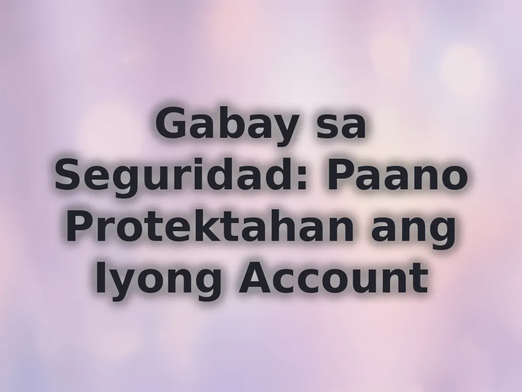 Seguridad ng account sa Winplus